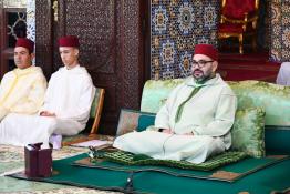 Image du Maroc Professionnelle de  Sa Majesté le Roi Mohammed VI, Amir Al Mouminine, préside à Casablanca la première causerie religieuse du mois sacré de Ramadan 1440", le 10 Mai 2019 (Photo/ SPPR) via Jalilbounhar.com 